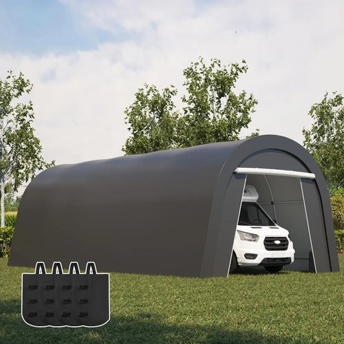 12 Feet X 25 Feet Heavy-duty Carport with Roll-up Doors