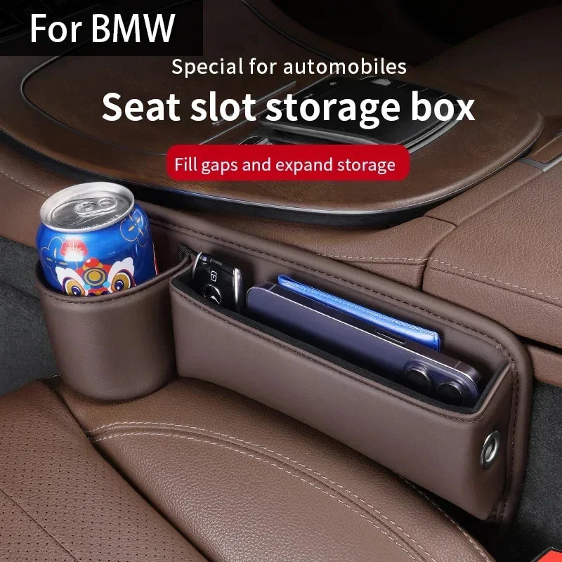 Leather Car Seat Gap Storage Box for BMW Models