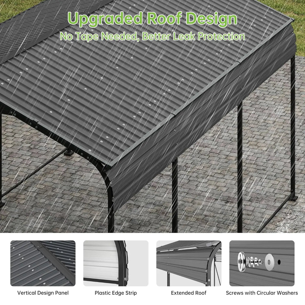 Metal Carport 10x15FT with Galvanised Steel Roof