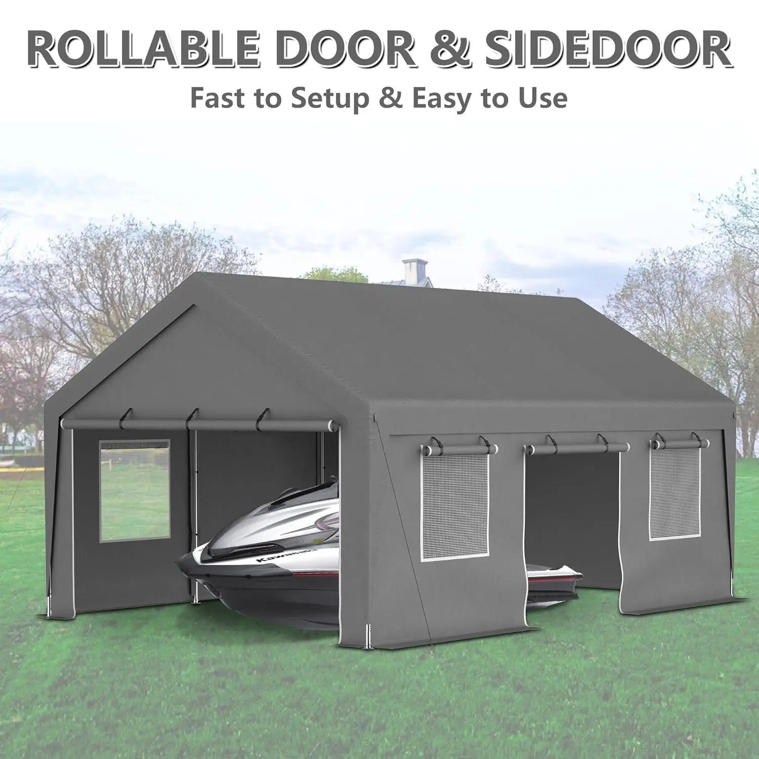 Heavy Duty 13x20 Carport Canopy with Ventilated Sidewalls