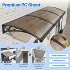 Brown Polycarbonate Gutter Awning for Door Sun Shade
