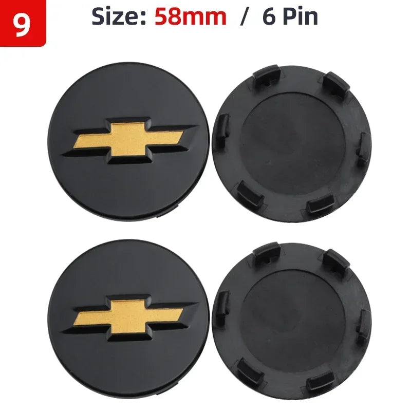 4pcs 53mm 58mm 59mm 64mm Car Wheel Center Hub Caps Cover for Chevrolet Lacetti Aveo Cobalt Malibu Trax Camaro Sail Captiva Spark