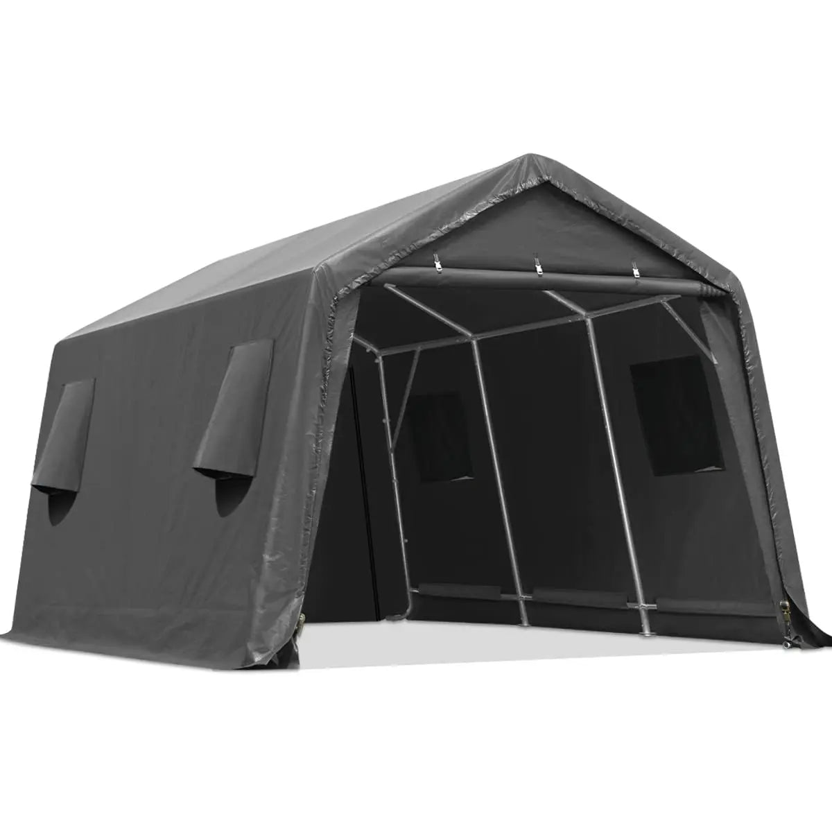 Metal Portable Garage Carport 10x15 ft for Motorcycle and Boat