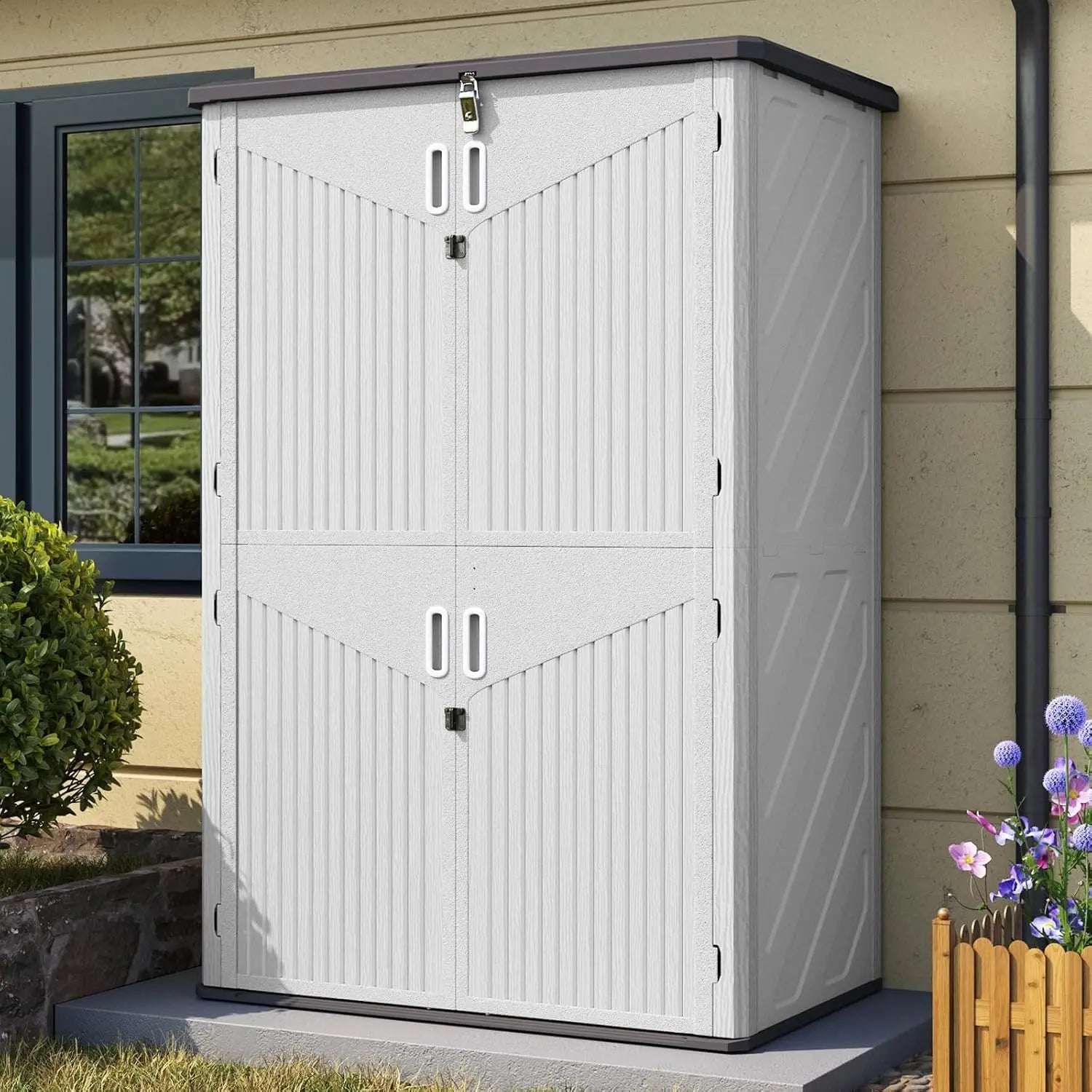 Waterproof Outdoor Storage Shed 64 Cu Ft for Garage Garden