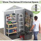 6x4.5 Ft Resin Garden Shed with Lockable Doors and Flooring