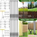 30 Inch Heavy Duty Ground Anchors Kit 6 Pcs Solid Steel