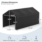10x20 Heavy Duty Carport Garage with Removable Sidewalls