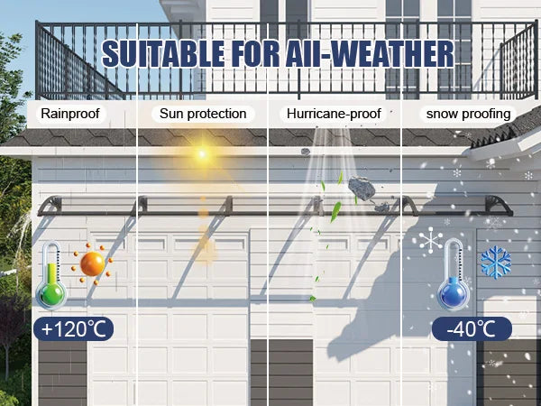 Polycarbonate Window Awning Canopy with Gutter Protection