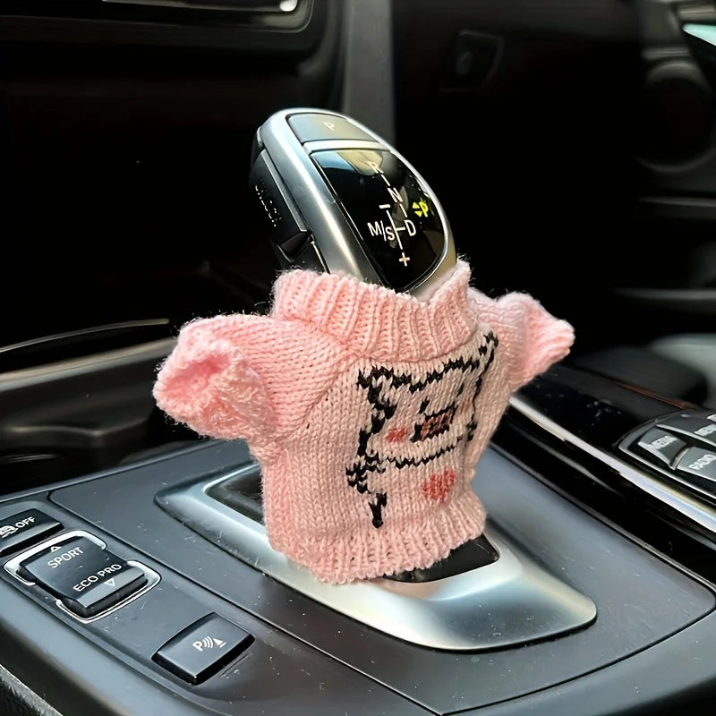 1PC Cute Pig Cartoon Car Gear Shift Cover Funny Auto Interior Decor Accessories