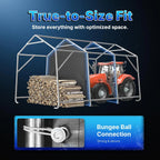 Metal Portable Garage Carport 10x15 ft for Motorcycle and Boat
