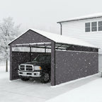 Heavy Duty Metal Carport 22x11 FT with Oxford Cloth Enclosure