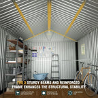 Outdoor Metal Storage Shed 10x12 Ft with Lockable Doors