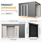 10 X 4 FT Metal Outdoor Storage Shed with Floor Base