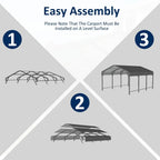 Metal Carport 10x15 FT with Enhanced Base and Durability