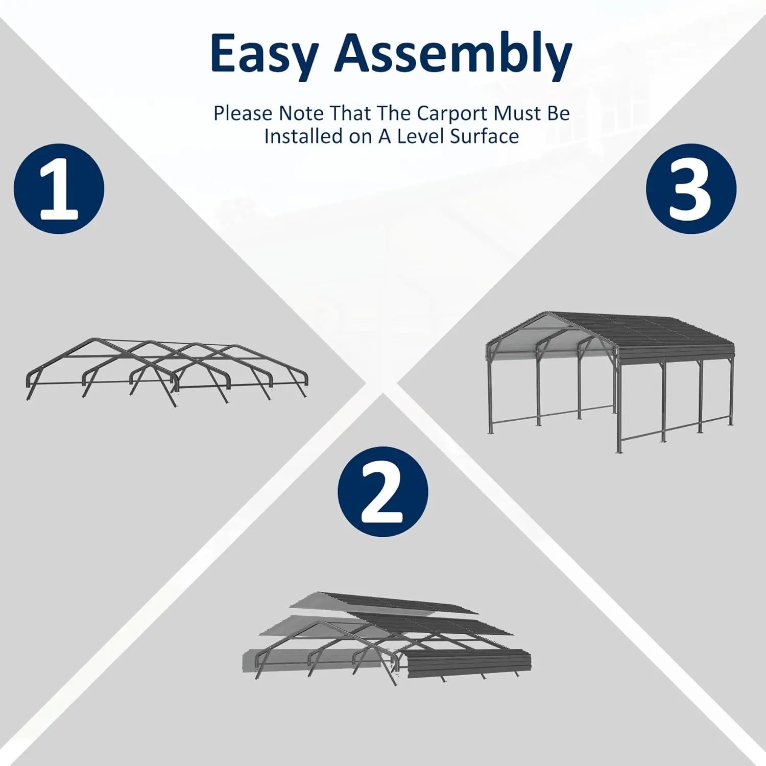Metal Carport 10x15 FT with Enhanced Base and Durability