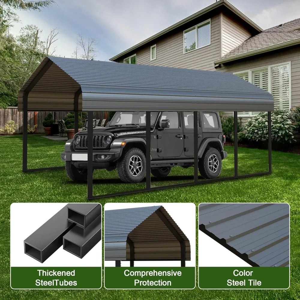 10x20ft Heavy Duty Metal Carport Garage Canopy
