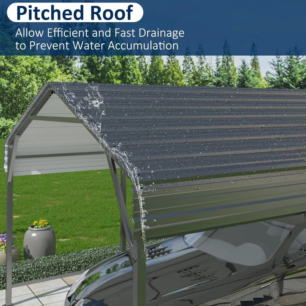 Metal Carport 10x15 FT with Enhanced Base and Durability