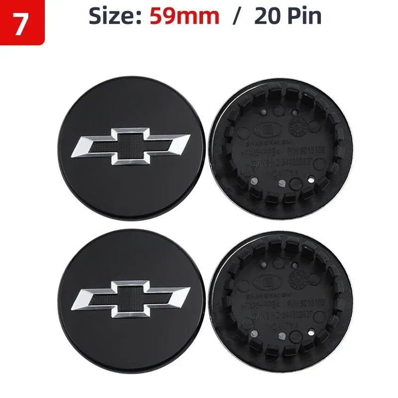 4pcs 53mm 58mm 59mm 64mm Car Wheel Center Hub Caps Cover for Chevrolet Lacetti Aveo Cobalt Malibu Trax Camaro Sail Captiva Spark
