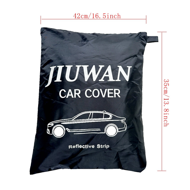 Black Car Cover Full Exterior Dustproof Protection with Reflective Strips