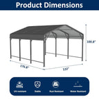 Metal Carport 10x15 FT with Enhanced Base and Durability