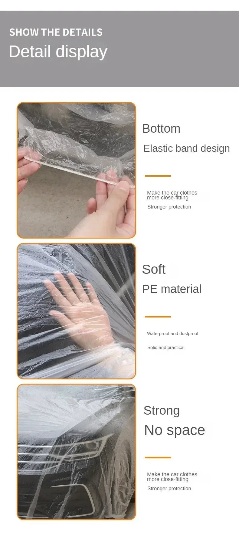 Transparent PEVA Car Cover for Indoor Vehicle Protection