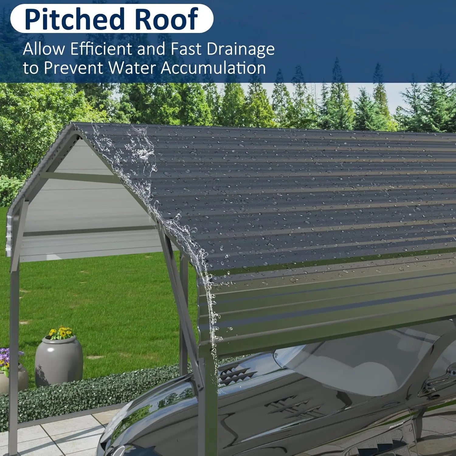 Metal Carport 10x15 FT with Enhanced Base and Durability