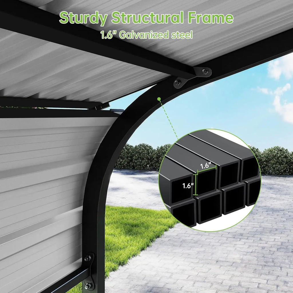Metal Carport 10x15FT with Galvanised Steel Roof