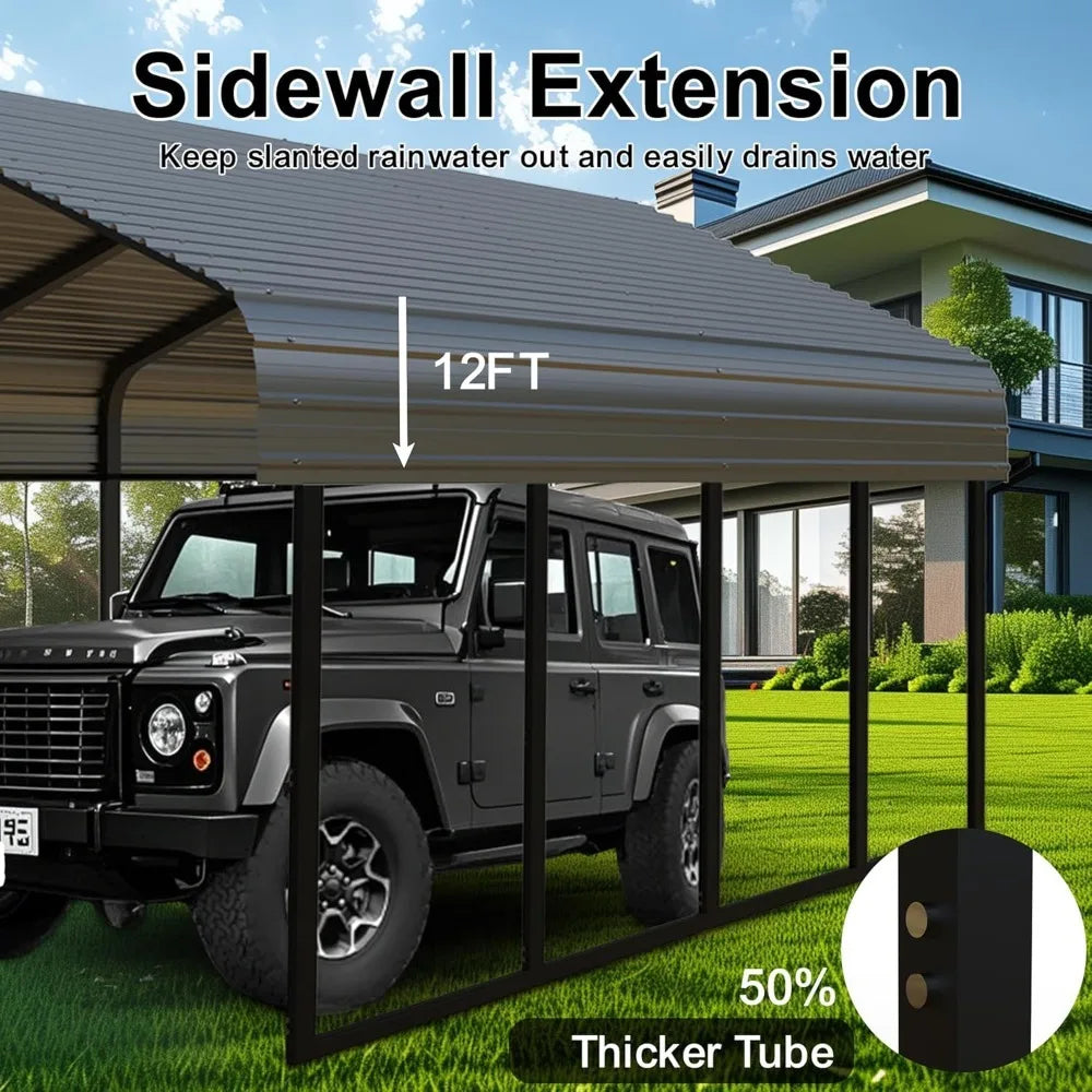 10x20ft Heavy Duty Metal Carport Garage Canopy