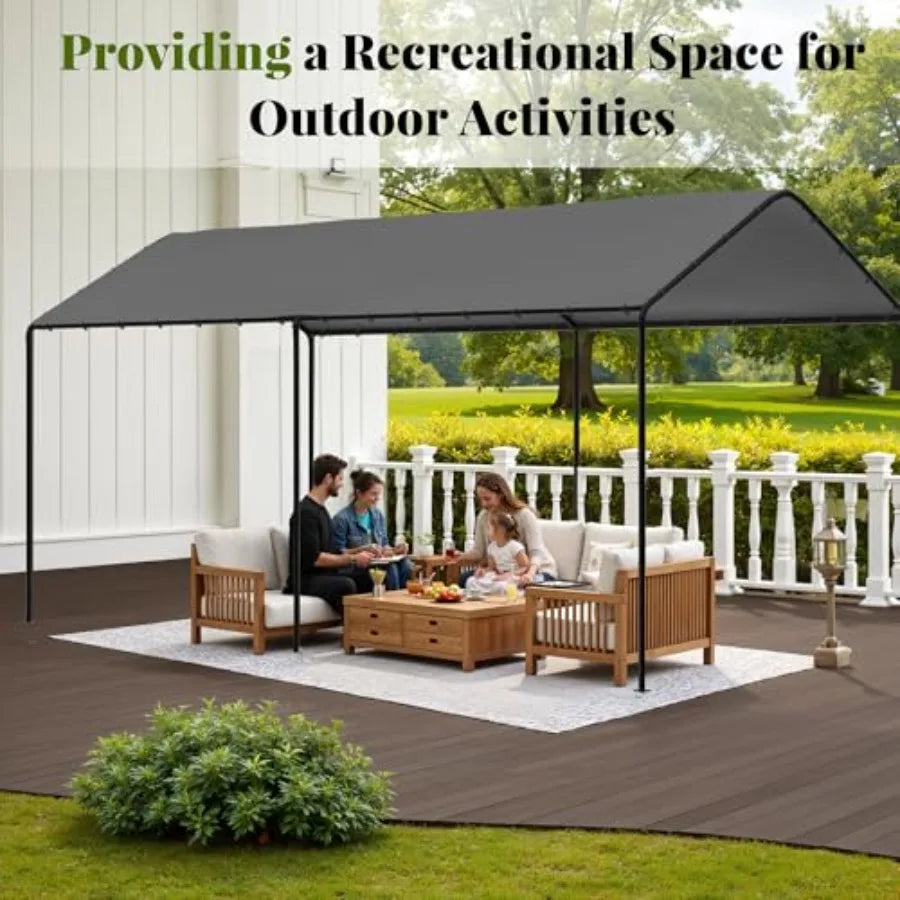 10' x 20' Heavy Duty Carport Garage Canopy with Sidewalls
