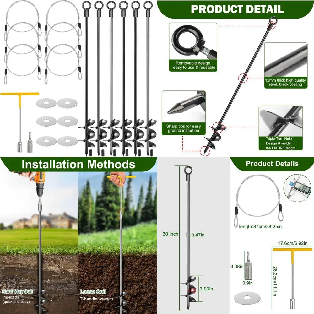 12mm Steel Ground Anchors Kit for Sheds and Canopies