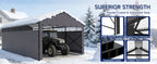 Heavy Duty Metal Carport 22x11 FT with Oxford Cloth Enclosure