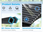 Metal Carport Garage for Two Cars 20x20FT Portable Shelter