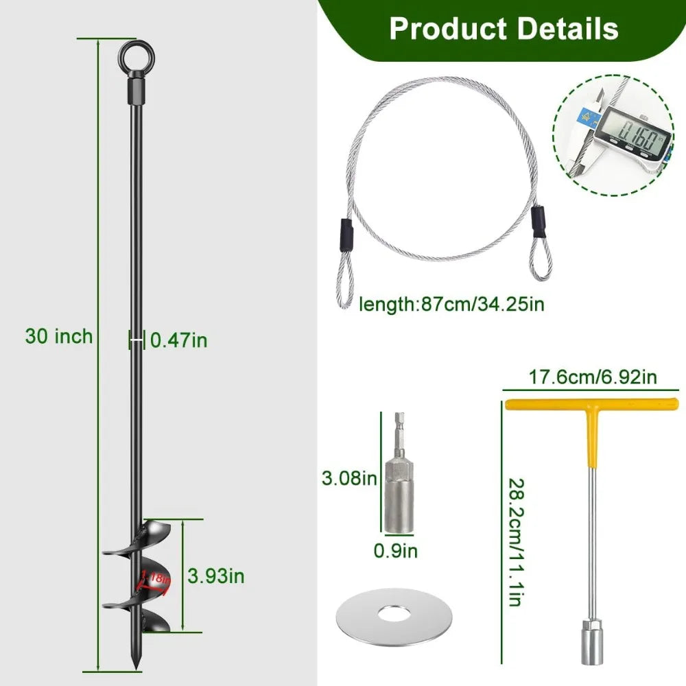 12mm Steel Ground Anchors Kit for Sheds and Canopies