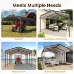 Metal Carport 12x20FT Heavy Duty Canopy for All-Weather