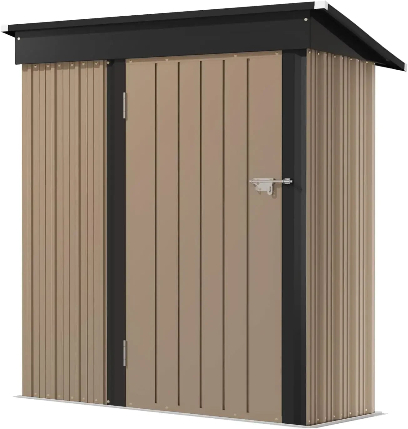 Lockable Metal Garden Shed 5 X 3 Feet Brown Storage