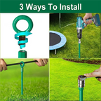 Helix Earth Ground Anchor Kit 18in Steel Shed Anchors Green