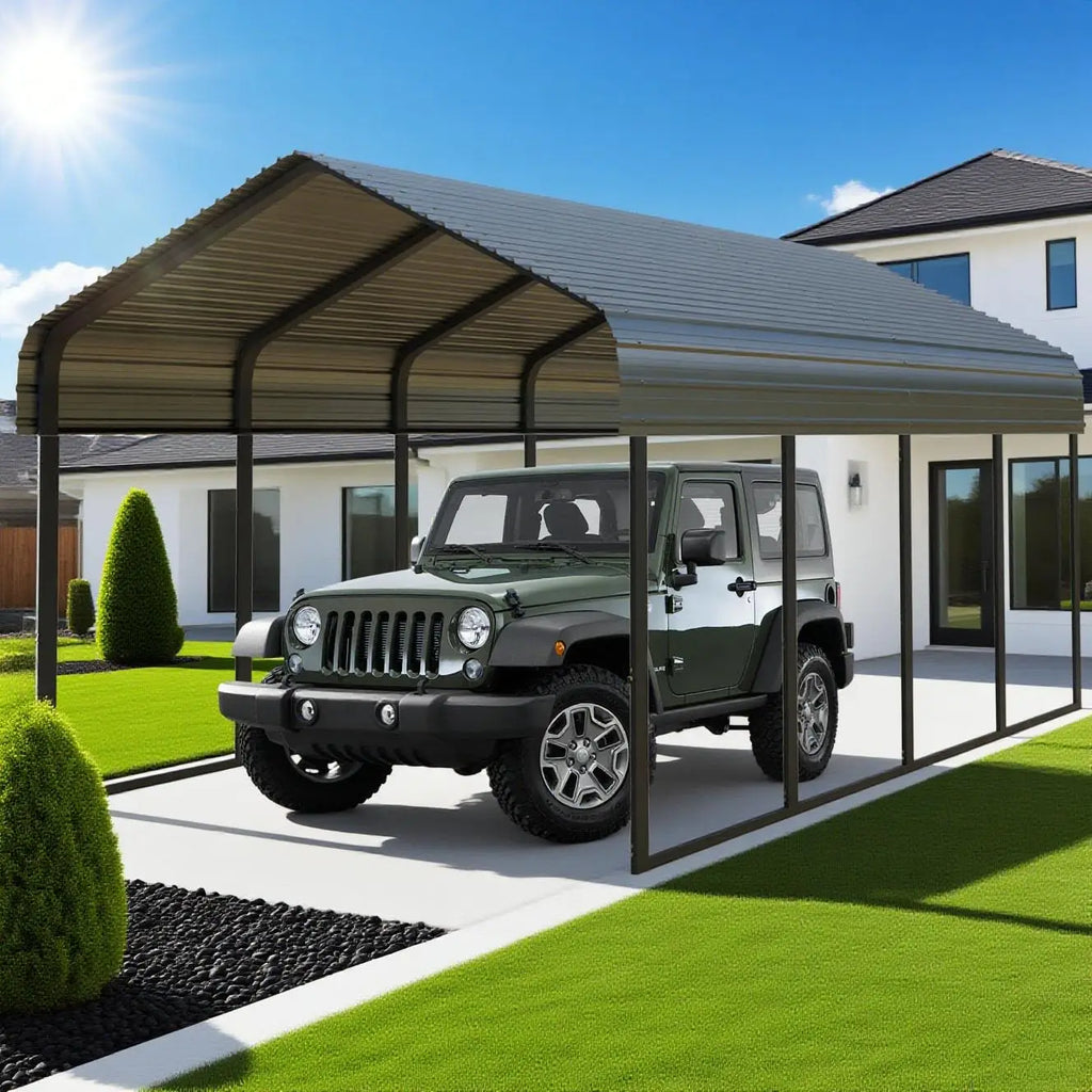 10x20ft Heavy Duty Metal Carport Garage Canopy