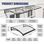 Polycarbonate Window Awning Canopy with Gutter Protection