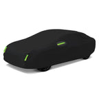 Black Car Cover Full Exterior Dustproof Protection with Reflective Strips