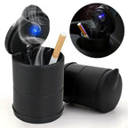 Black Plastic Car LED Ashtray 7x7x10cm