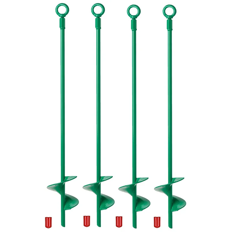 Helix Earth Ground Anchor Kit 18in Steel Shed Anchors Green