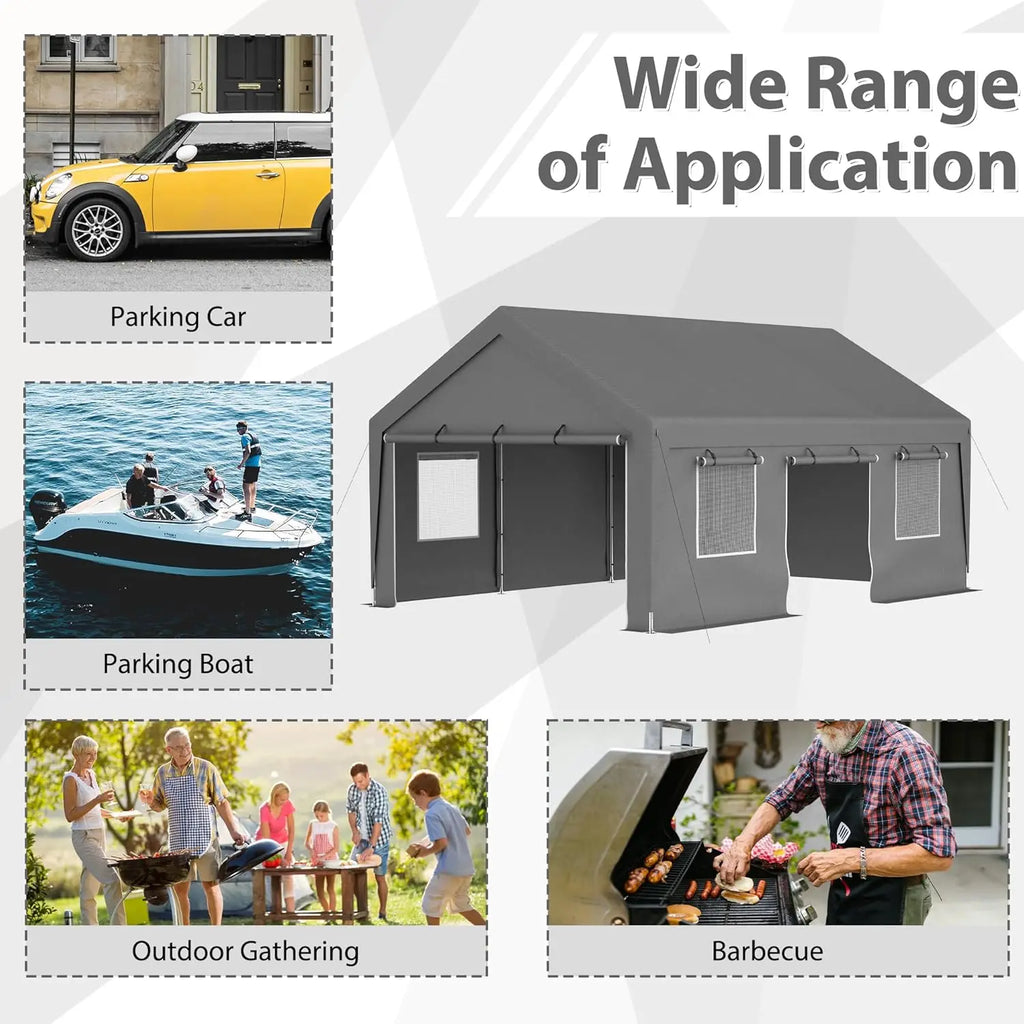 Heavy Duty 13x20 Carport Canopy with Ventilated Sidewalls