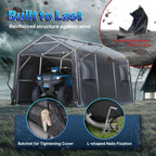 Metal Portable Garage Carport 10x15 ft for Motorcycle and Boat