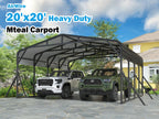 Metal Carport Garage for Two Cars 20x20FT Portable Shelter