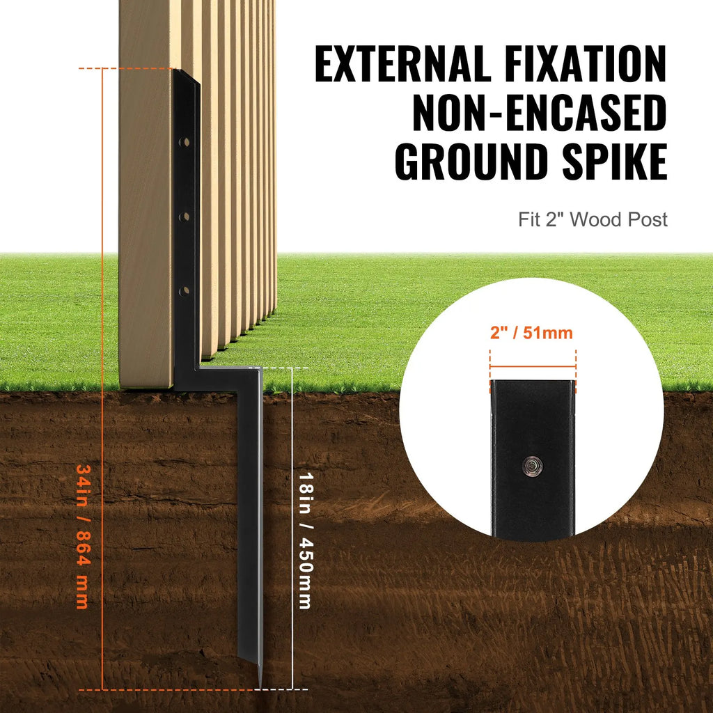 Heavy Duty Steel Fence Post Anchor Kit 4 Pack 2 X 2 Inches
