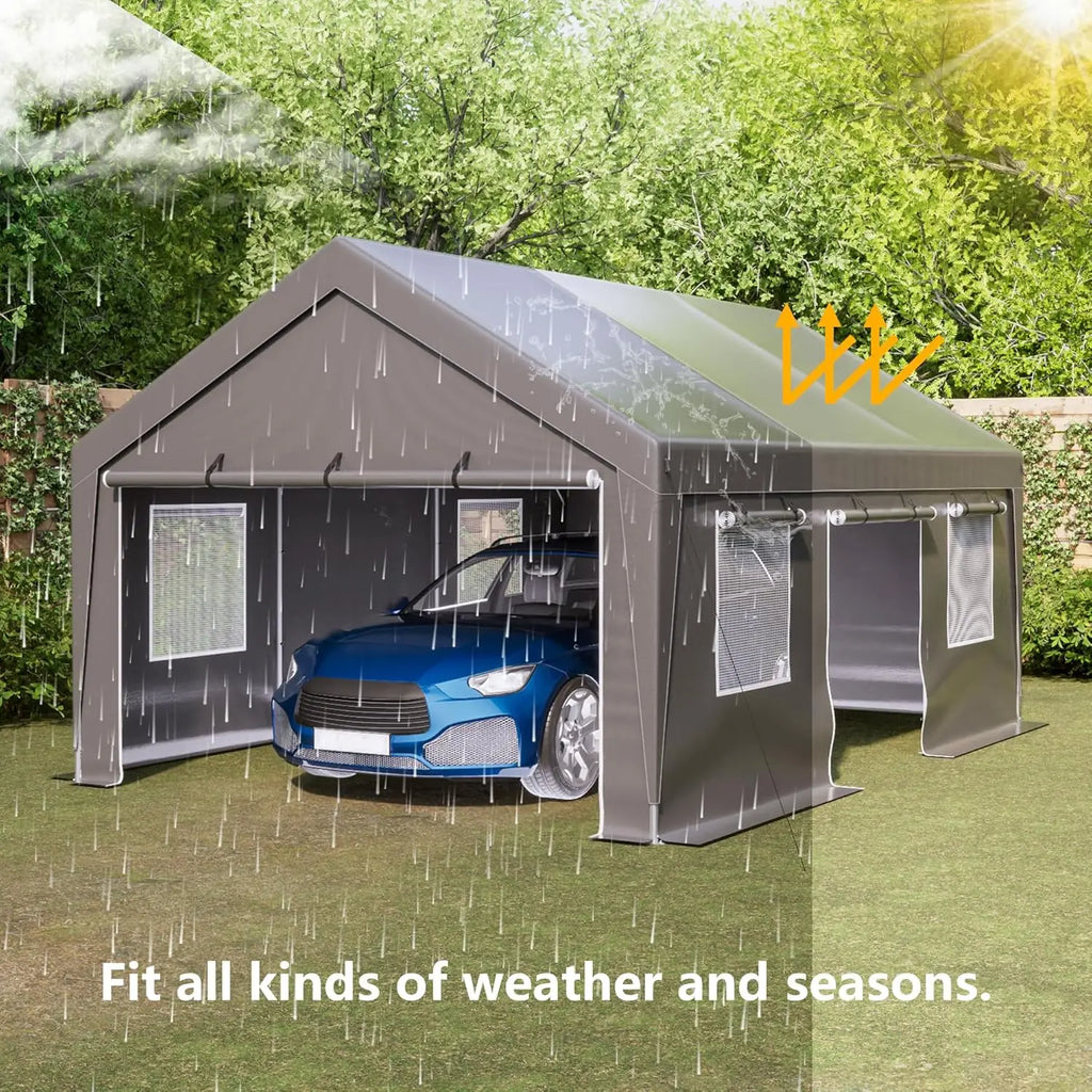 Heavy Duty 13x20 Carport Canopy with Ventilated Sidewalls