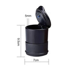 Black Plastic Car LED Ashtray 7x7x10cm