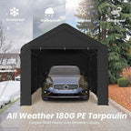 10x20 Heavy Duty Carport Garage with Removable Sidewalls