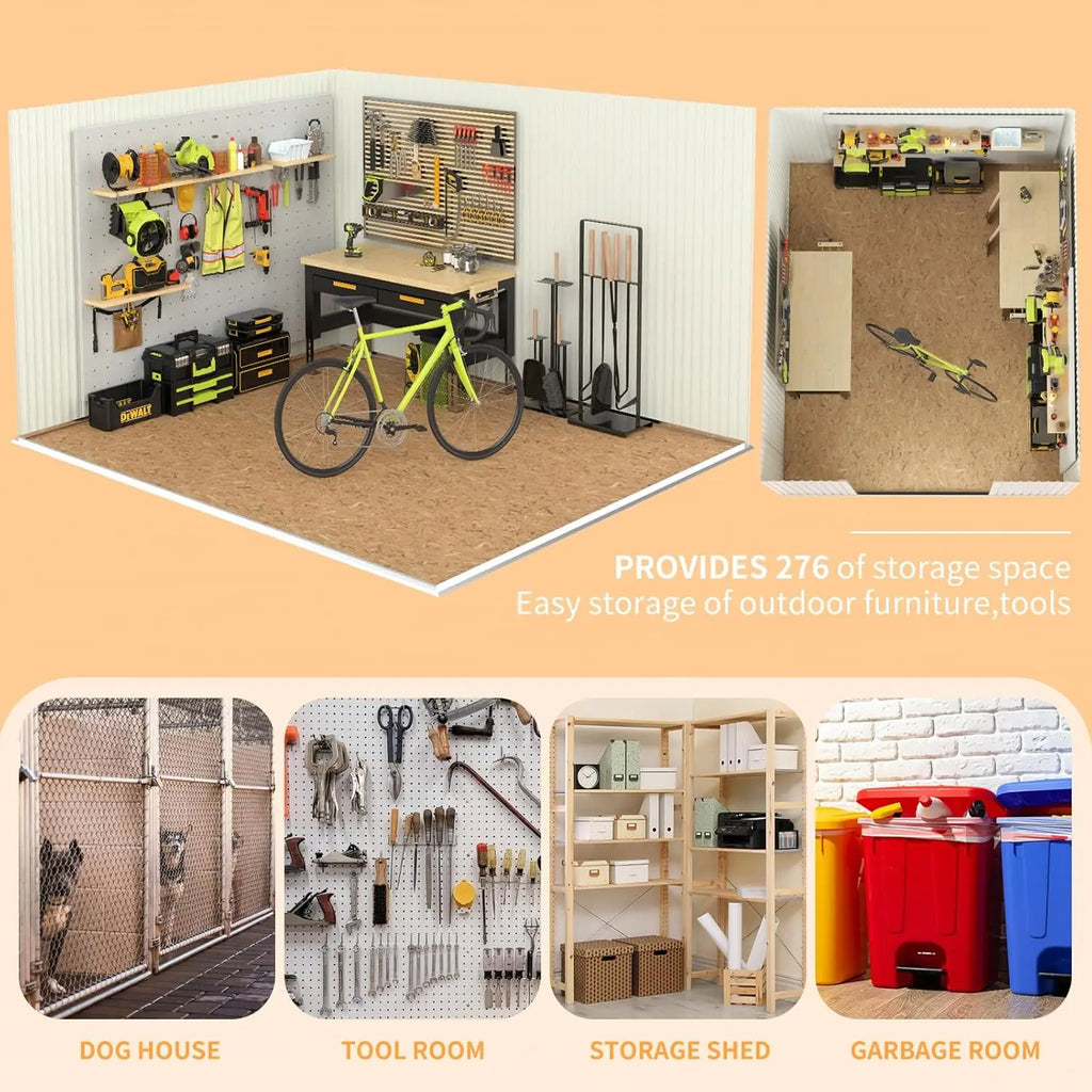 Metal Storage Shed 10x12 Waterproof Customizable Backyard