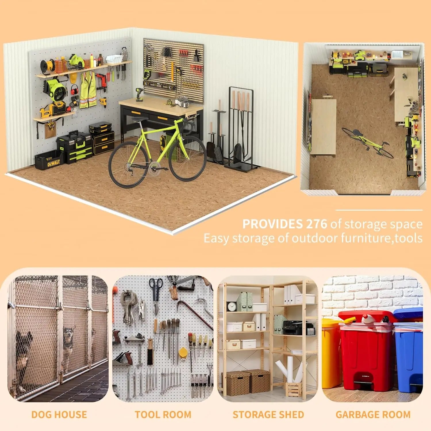Metal Storage Shed 10x12 Waterproof Customizable Backyard